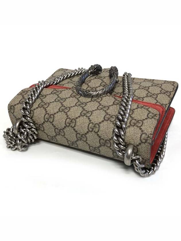 Dionysus GG Supreme Chain Small Canvas Shoulder Bag Beige Red - GUCCI - BALAAN 8