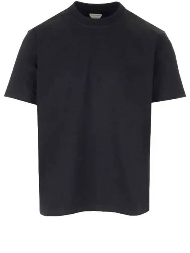 Crew Neck Cotton Jersey Short Sleeve T-Shirt Black - BOTTEGA VENETA - BALAAN 2