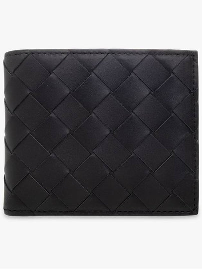 Intrecciato Leather Half Wallet Black - BOTTEGA VENETA - BALAAN 2