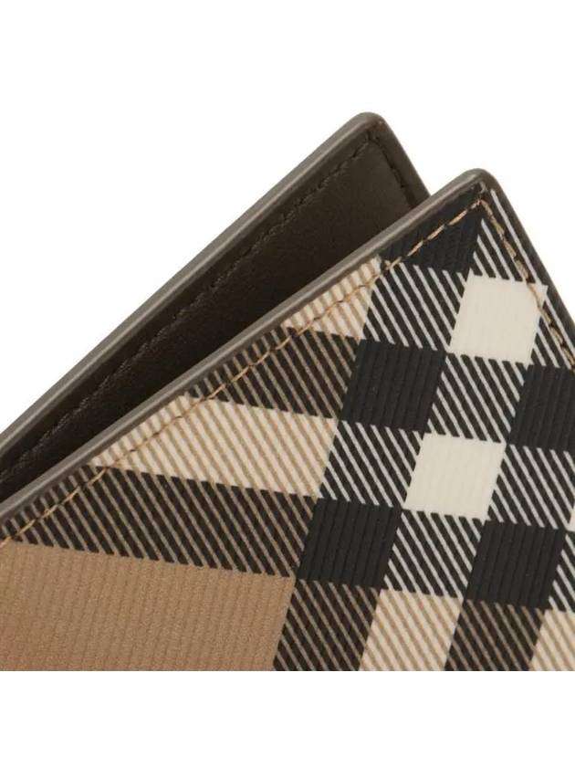 Check Pattern Two-Fold Card Wallet Beige - BURBERRY - BALAAN 9