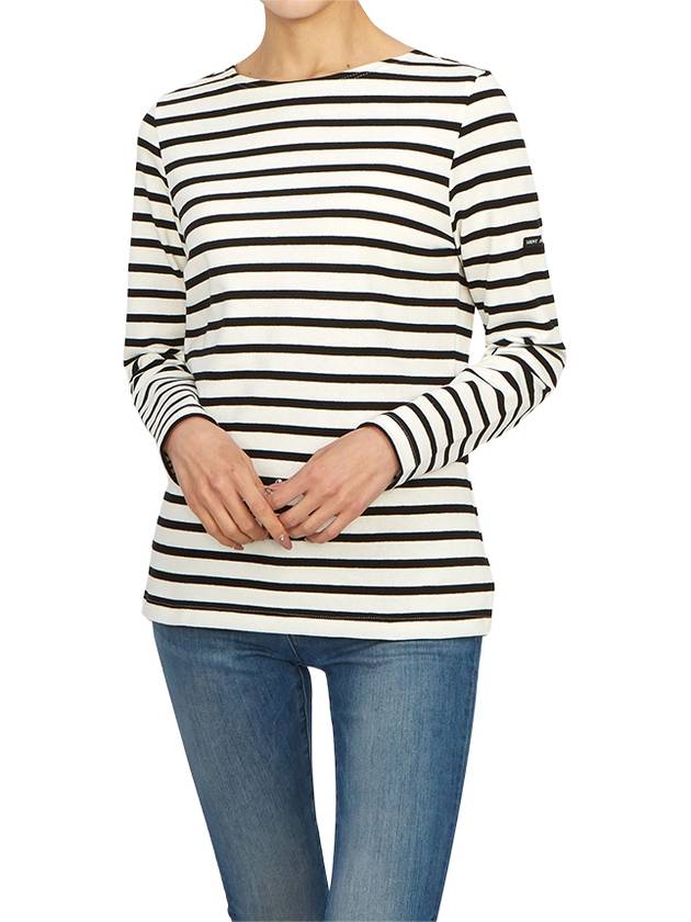 Women's Meridame II Striped Long Sleeve T-Shirt Black White - SAINT JAMES - BALAAN 6