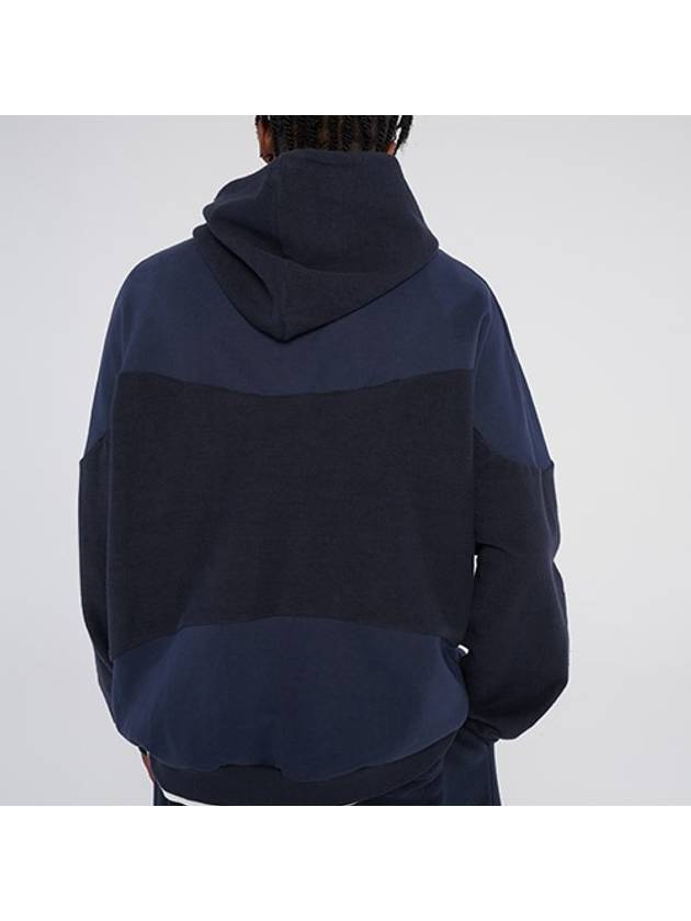 Primary color combination oversized hoodie Navy - TENER - BALAAN 1