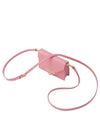 Shoulder Strap Saffiano Leather Card Wallet Petal Pink - PRADA - BALAAN 1