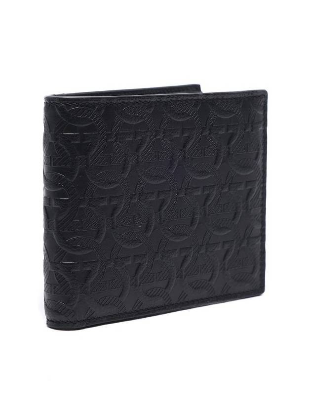 Gancini Motif Half Wallet Black - SALVATORE FERRAGAMO - BALAAN 4