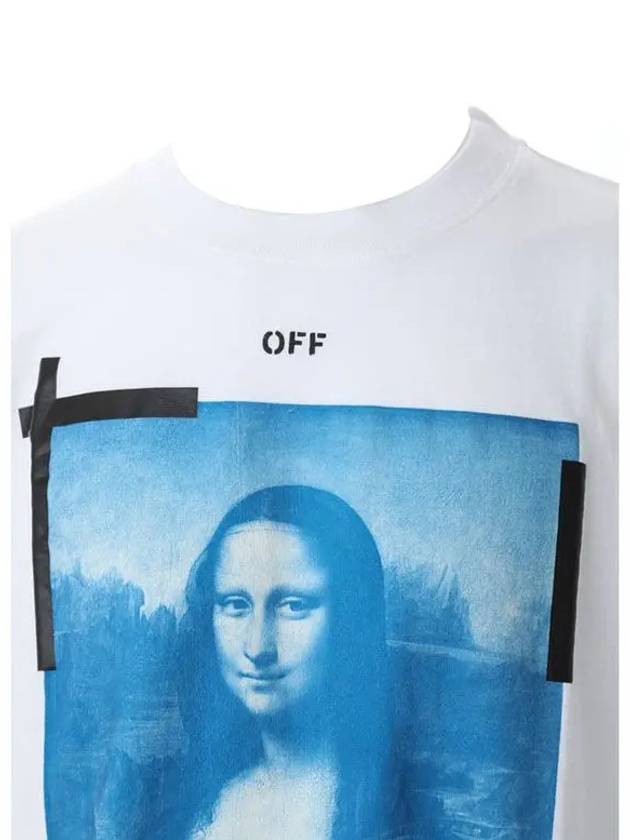 Mona Lisa Print Round Short Sleeve T-Shirt - OFF WHITE - BALAAN 4