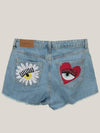 Daisy and Heart Short Denim Pants CFS005 DENIM CFA012 - CHIARA FERRAGNI - BALAAN 2