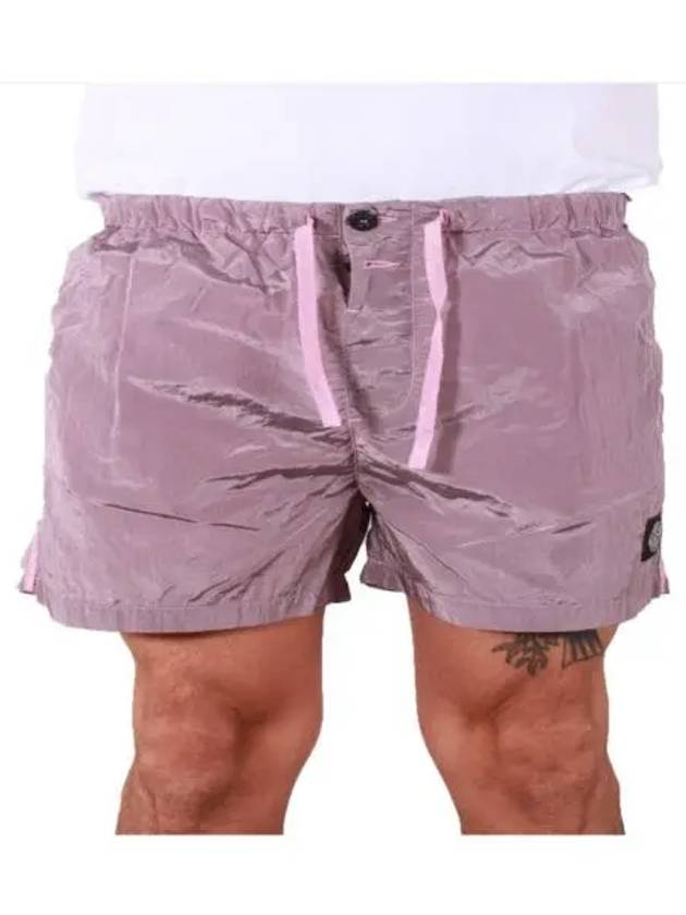 Men's Logo Patch Nylon Swim Shorts Rose Quartz - STONE ISLAND - BALAAN 3