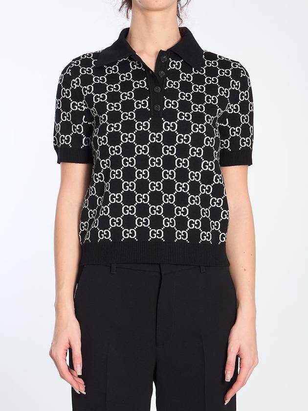 Reversible Gg Wool Jacquard Polo Shirt - GUCCI - BALAAN 1