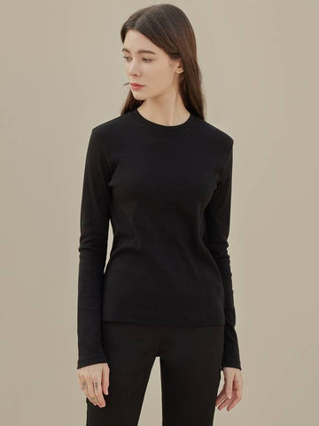 Bono Bono Basic Round Long Sleeve T-Shirt Black - ARIFF - BALAAN 1