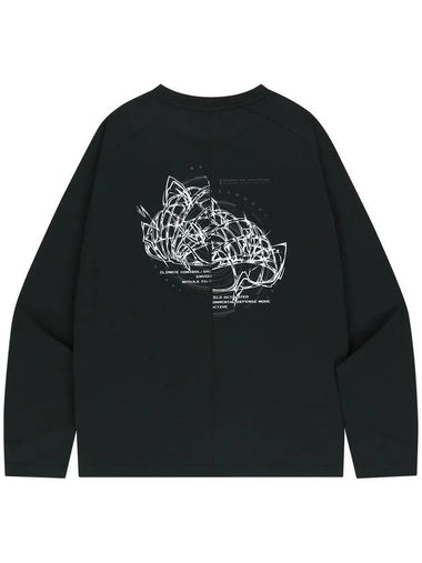 Shield Graphic Sorona Raglan Long T Shirt Black - OFFGRID - BALAAN 1