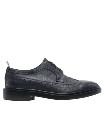 Pebbled Leather Derby Navy - THOM BROWNE - BALAAN 1