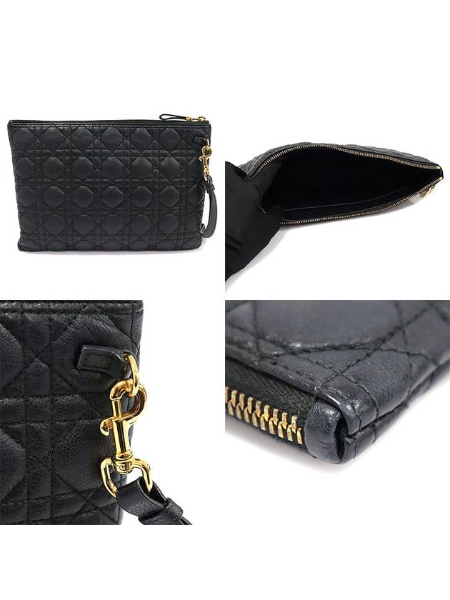 S5086UWHC M900 Black Supple Cannage Calfskin CARO Large Daily Pouch Clutch - DIOR - BALAAN 6