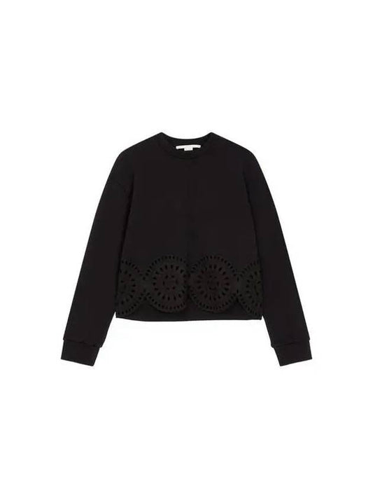 Broadly anglaise color scheme sweatshirt black - STELLA MCCARTNEY - BALAAN 1