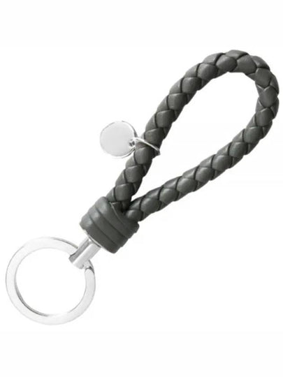 Intrecciato Leather Key Holder Grey - BOTTEGA VENETA - BALAAN 2