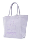 Yenky Logo Washed Cotton Tote Bag Lilac - ISABEL MARANT - BALAAN 4