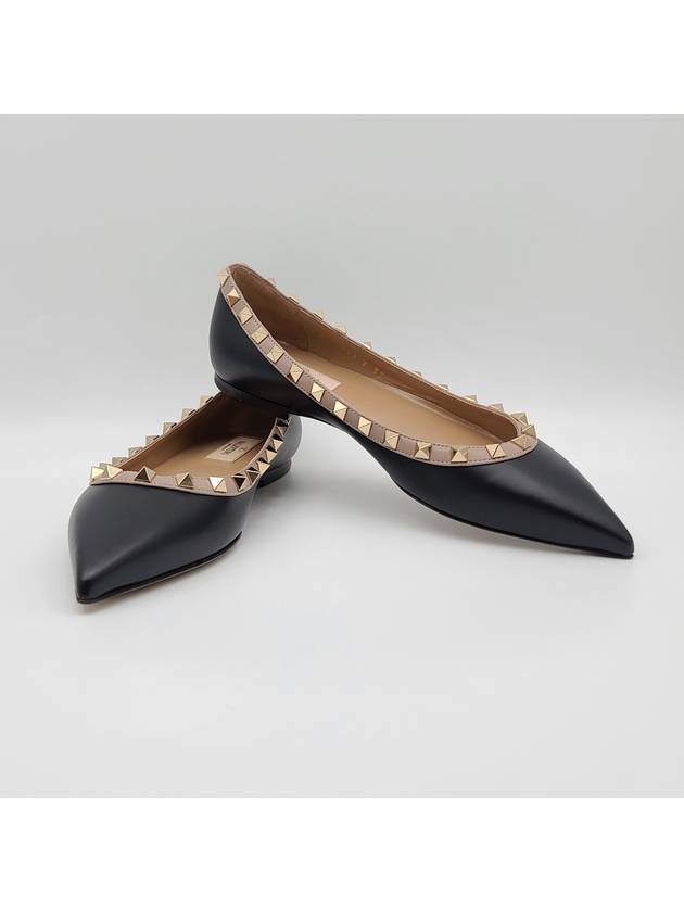 Rockstud Ballerina Flats Black - VALENTINO - BALAAN 6