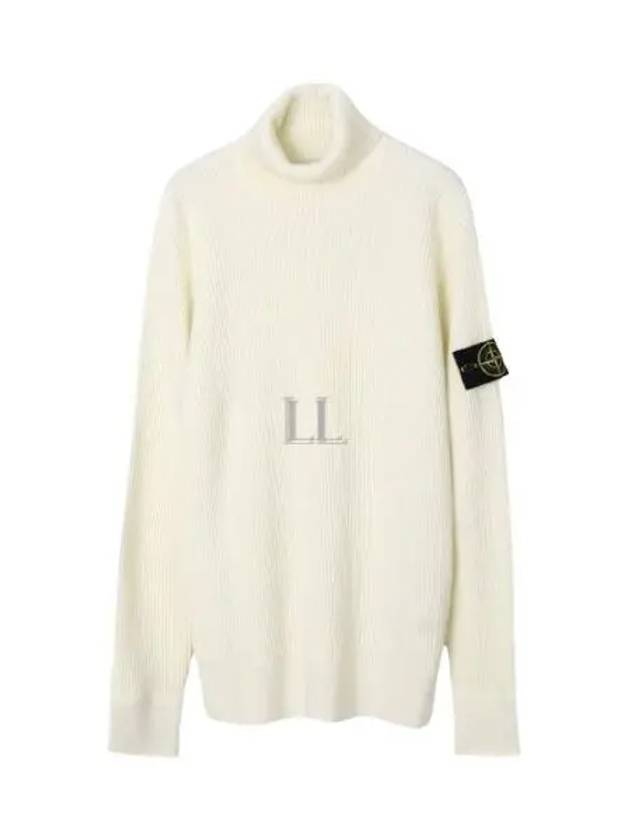 Men's Logo Patch Turtleneck White - STONE ISLAND - BALAAN 2