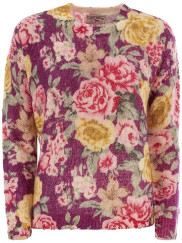 LOUISE - Cashmere blend jumper with flower print - MC 2 SAINT BARTH - BALAAN 1