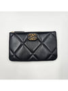 Nineteen Gold Logo Small Lambskin Pouch Bag Black - CHANEL - BALAAN 3