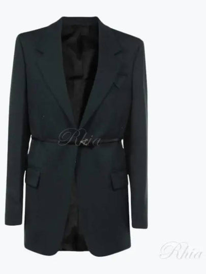 Belted Wool Blazer Jacket Green - BOTTEGA VENETA - BALAAN 2