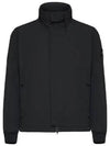 Logo Micro Twill Zip Up Jacket Black - STONE ISLAND - BALAAN 2