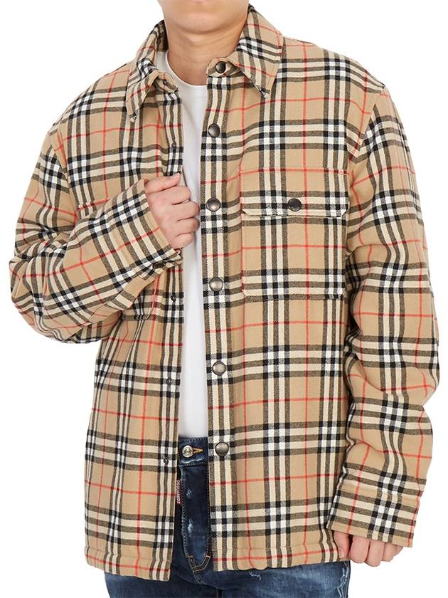 Vintage Check Wool Cotton Over Long Sleeve Shirt Archive Beige - BURBERRY - BALAAN 7