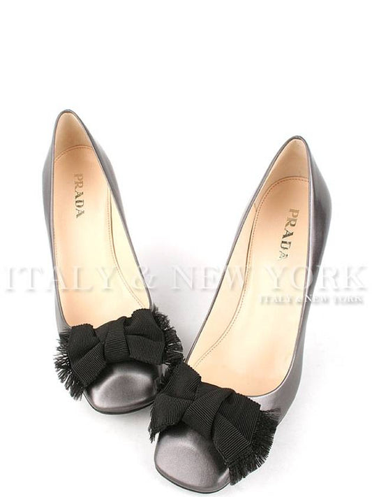 Bow Decoration Pumps Purple Pearl Grey - PRADA - BALAAN 2