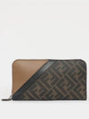 Zipper Around Leather Long Wallet Brown - FENDI - BALAAN 3