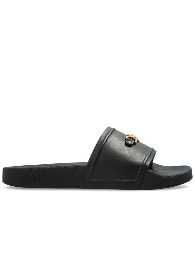 Versace Slides With Logo, Men's, Black - VERSACE - BALAAN 1