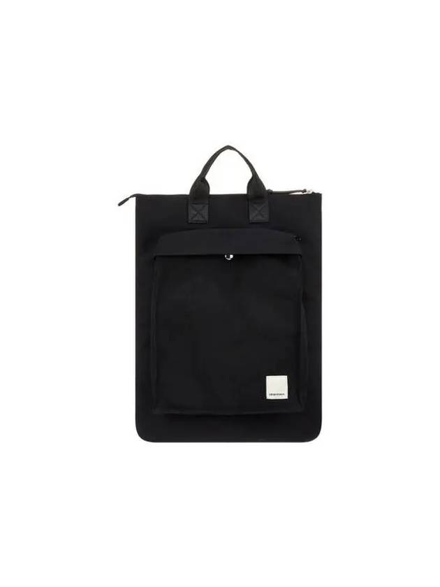 Men s Square Patch Canvas Tote Bag Black - EMPORIO ARMANI - BALAAN 1