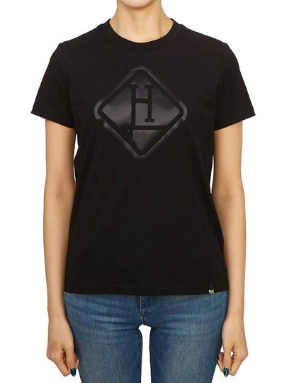 Logo Print Short Sleeve T-Shirt Black - HERNO - BALAAN 2