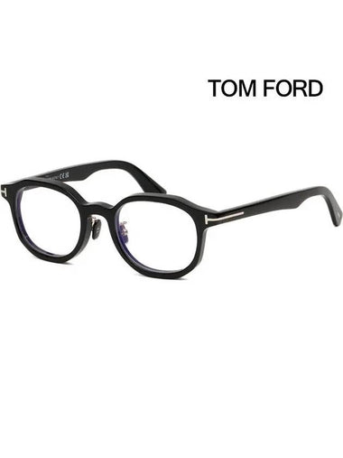 Blue light blocking glasses frame TF6007DB 001 square Asian fit horn rim black - TOM FORD - BALAAN 1