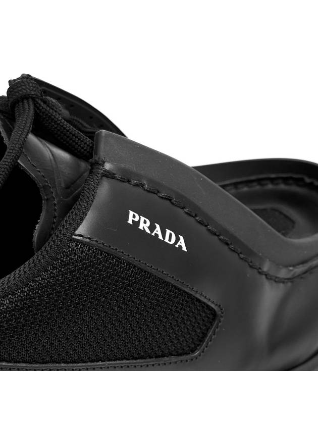 8 Brushed Leather Bike Suede Sneakers Black - PRADA - BALAAN 6