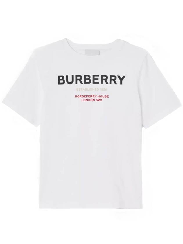 Kids Logo Print Short Sleeve T-Shirt White - BURBERRY - BALAAN 2