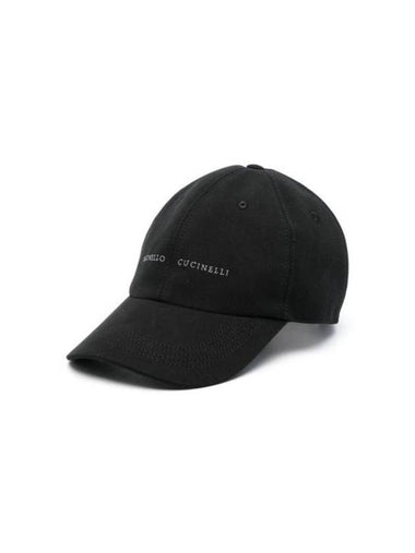 Embroidered Logo Cotton Ball Cap Black - BRUNELLO CUCINELLI - BALAAN 1