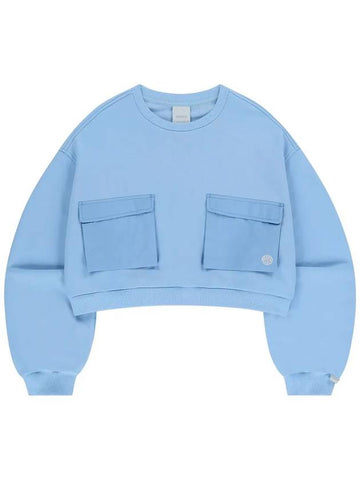 Double pocket crop sweatshirt sky blue - OFFGRID - BALAAN 1