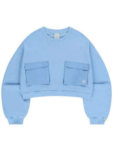 Double pocket crop sweatshirt sky blue - OFFGRID - BALAAN 1