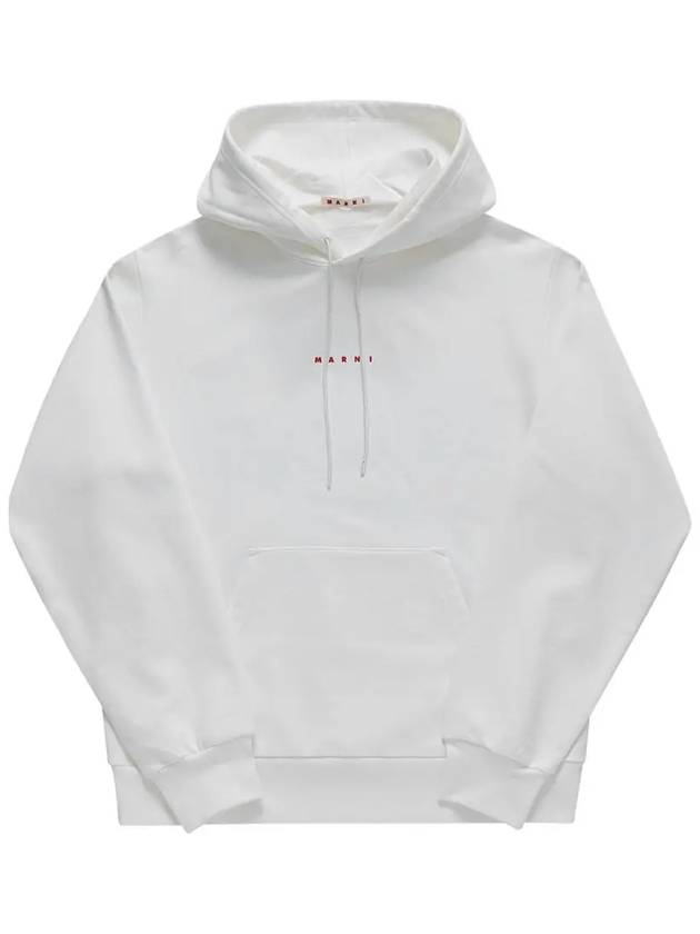 Logo Print Drawstring Hoodie White - MARNI - BALAAN 2