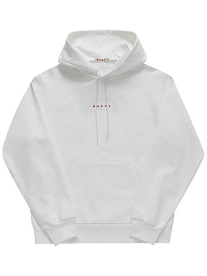 Logo Print Drawstring Hoodie White - MARNI - BALAAN 2