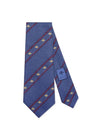 Bee Web Embroider Silk Tie Blue - GUCCI - BALAAN 1