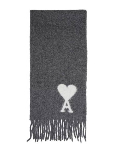 De Coeur Jacquard Muffler Dark Grey - AMI - BALAAN 1