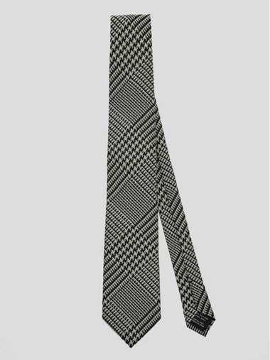 Stripe Pattern Silk Tie Black - TOM FORD - BALAAN 1