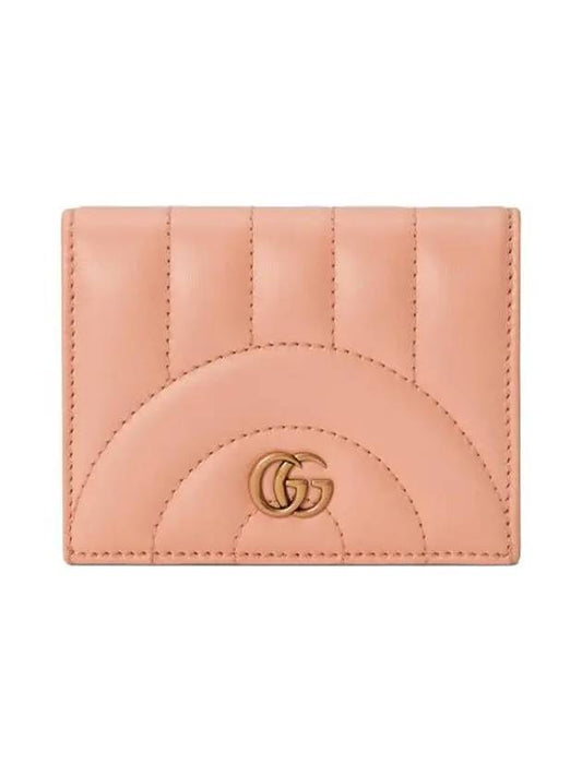 GG Marmont Matelasse Card Wallet Peach - GUCCI - BALAAN 2