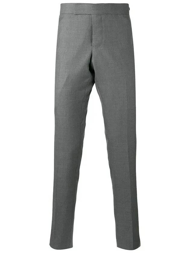 Low Rise Side Tab Wool Slacks Grey - THOM BROWNE - BALAAN 3