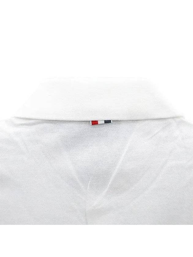 Men's Three Stripes Pocket Mercerized Short Sleeve Polo Shirt White - THOM BROWNE - BALAAN 9