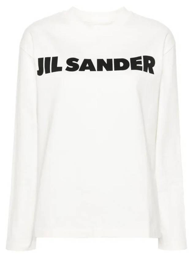 Logo Print Cotton Long Sleeve T-Shirt White - JIL SANDER - BALAAN 2