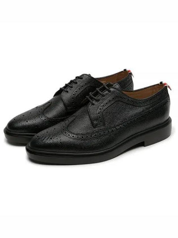 Men s Three Stripe Tab Wingtip Rubber Sole Black Shoes MFD002H 00198 001 1156539 - THOM BROWNE - BALAAN 1