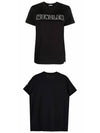 Maglia Logo Cotton Short Sleeve T-Shirt Black - MONCLER - BALAAN 5