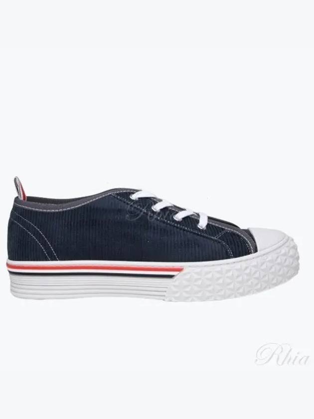 Men's RWB Sole Cotton Low Top Sneakers Navy - THOM BROWNE - BALAAN 2