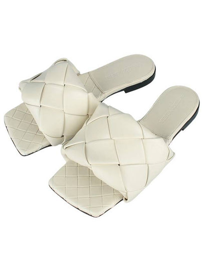 Women's Lido Leather Slippers White - BOTTEGA VENETA - BALAAN 2